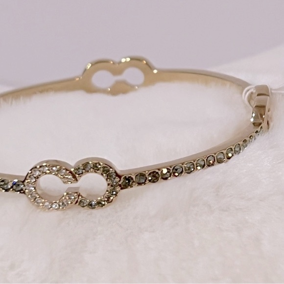 NWT Coach Gold-Tone Pave Op Art "C" Station Bangle Bracelet - Picture 6 of 17